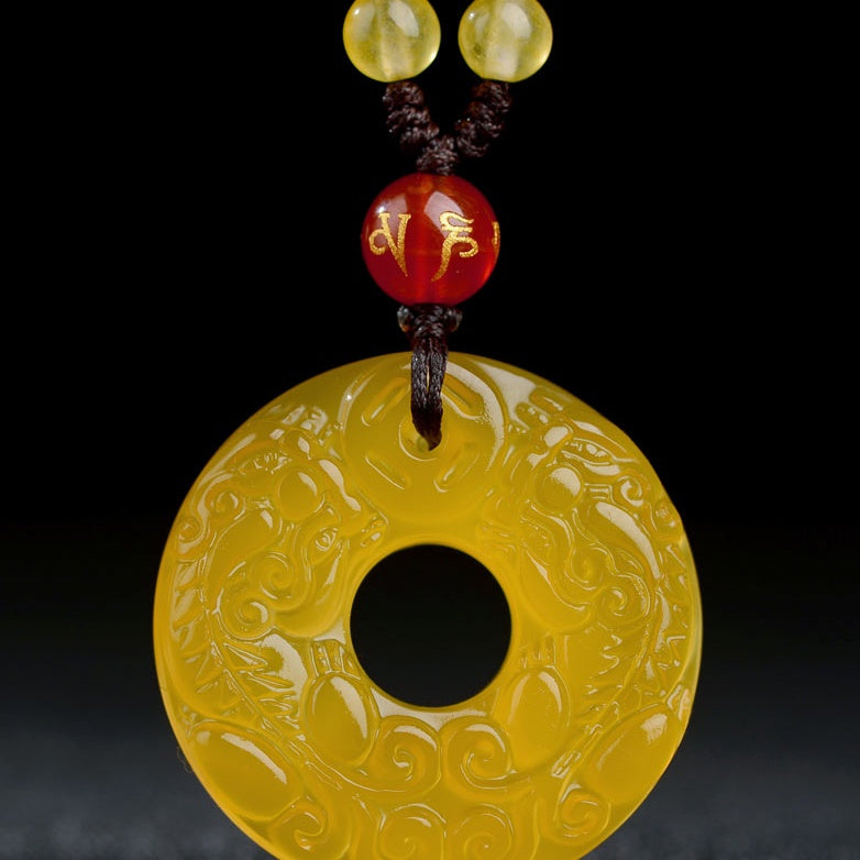 Sacred Mount Jiuhua Double Pixiu Wealth Amulet