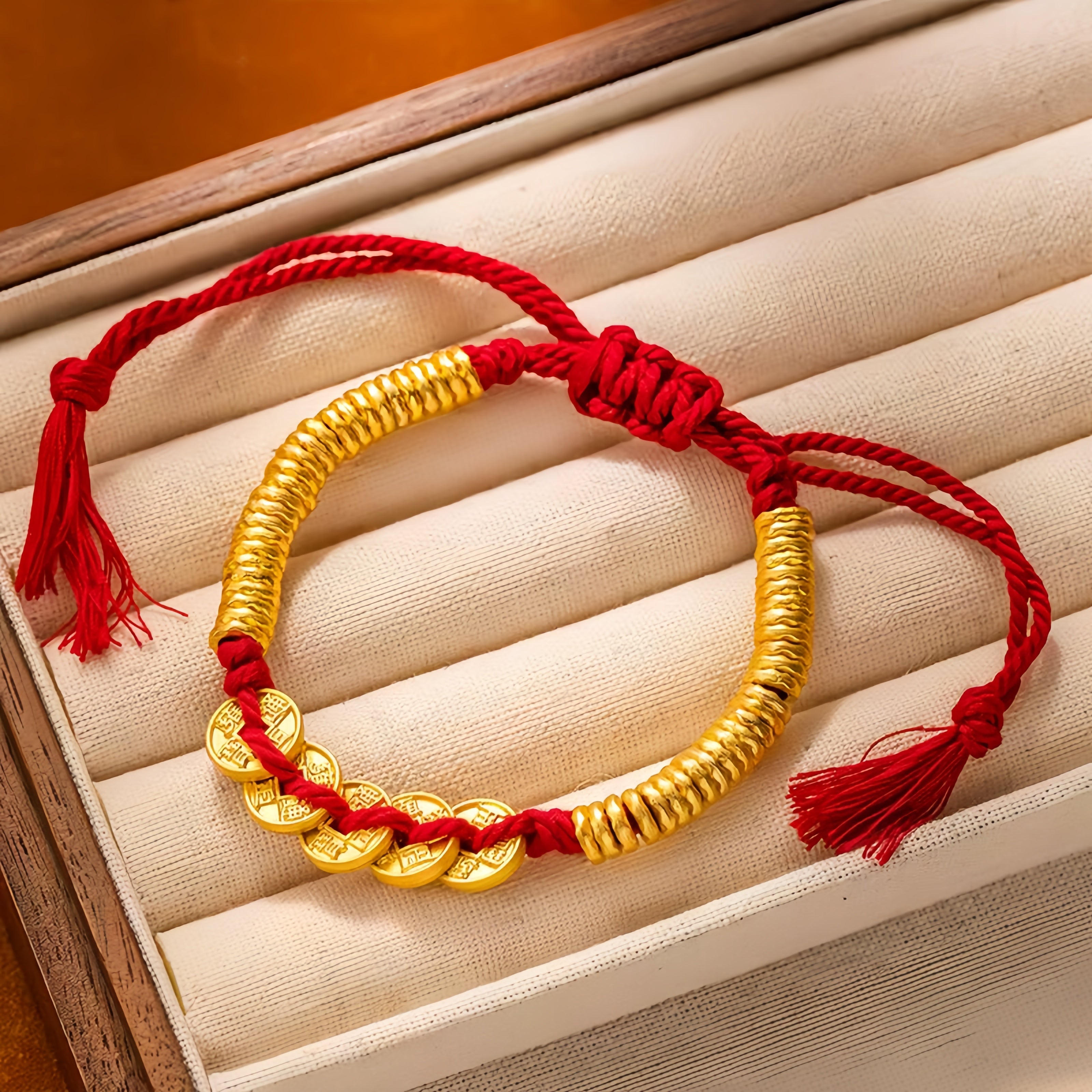 New Chinese Style "Pan Chan" Red String Bracelet