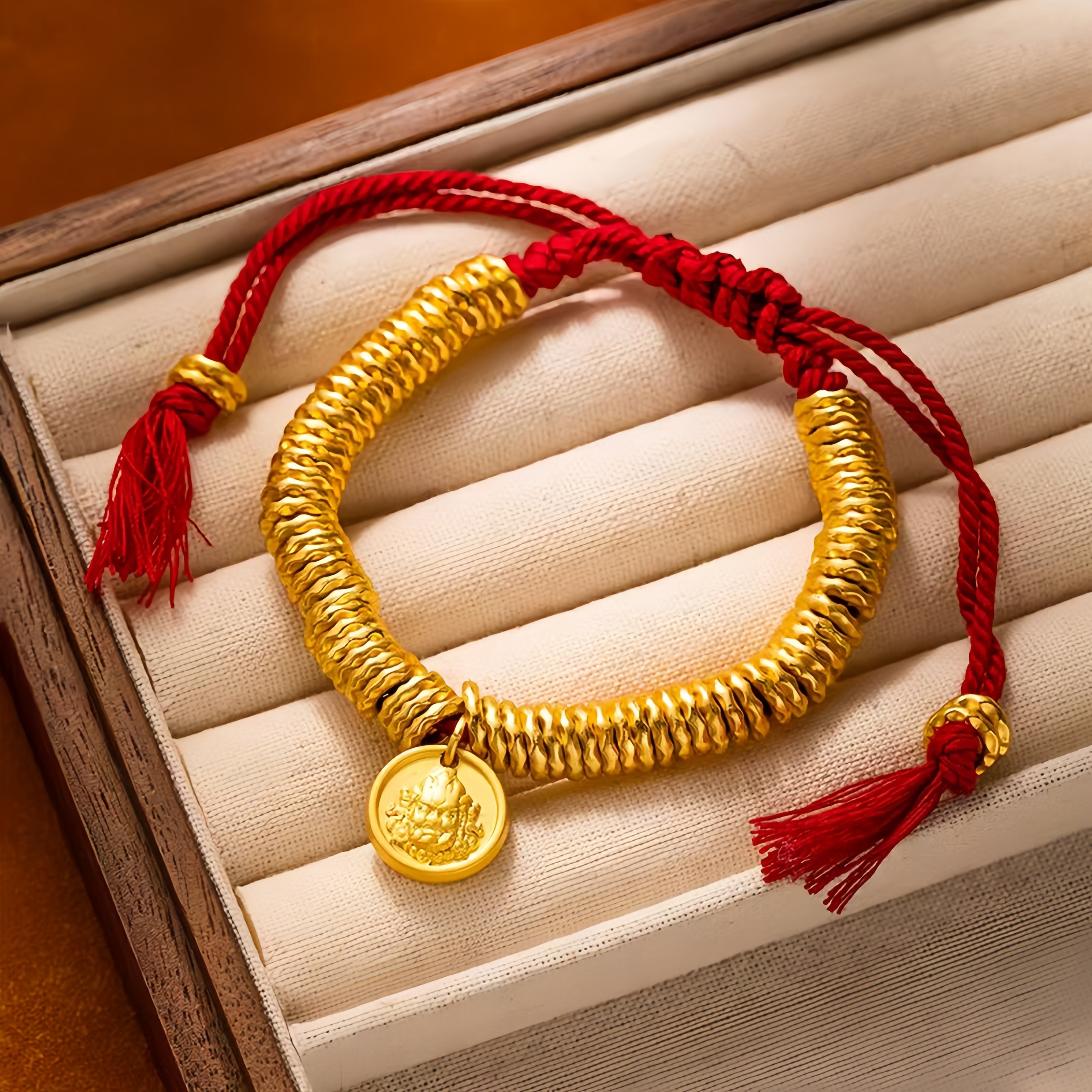 New Chinese Style "Pan Chan" Red String Bracelet
