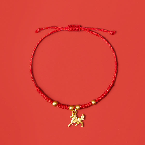 "Ben Ming Nian" Year of the Horse Lucky Red String Bracelet