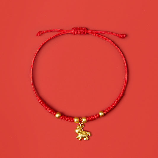 "Ben Ming Nian" Year of the Horse Lucky Red String Bracelet