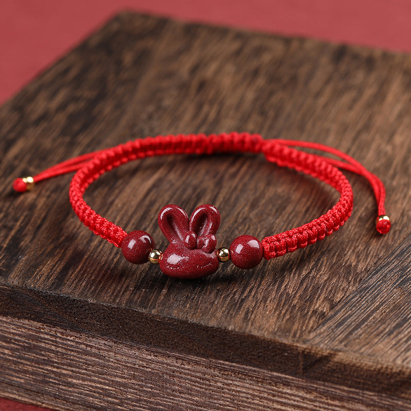 Cinnabar Rabbit Guardian Red String Bracelet