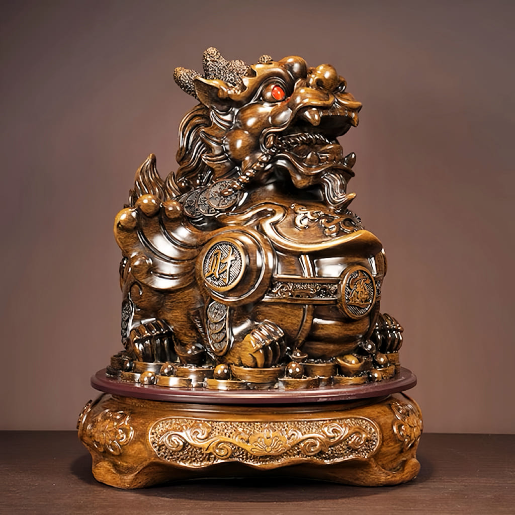 Rotating Pixiu Feng Shui Statue for Wealth & Prosperity Decor