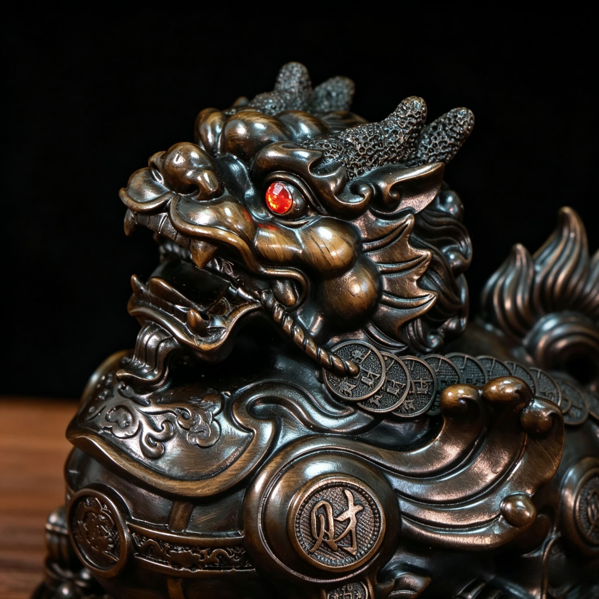 Rotating Pixiu Feng Shui Statue for Wealth & Prosperity Decor