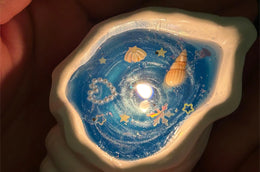 Starlit Ocean Seashell Aromatherapy Scented Candle Blue 3
