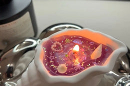 Starlit Ocean Seashell Aromatherapy Scented Candle Purple