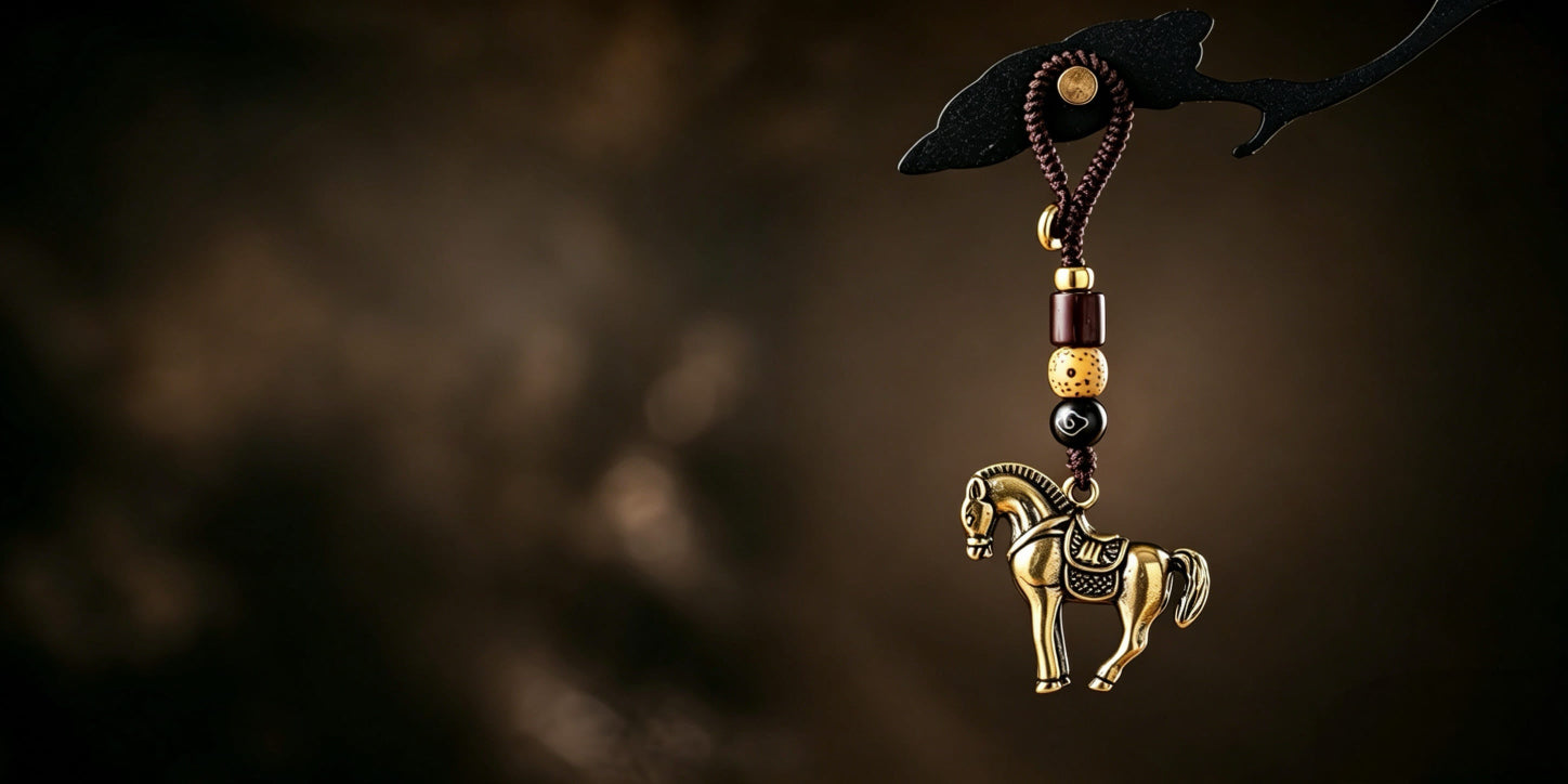 Swift Success solid brass horse keychain for career success and momentum