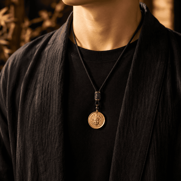 Adjustable Feng Shui Pendant Necklace with Lucky Charm