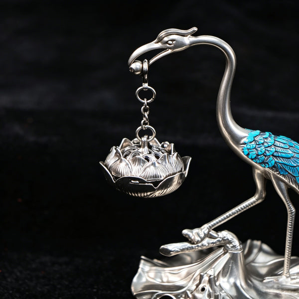 Crane Hanging Incense Burner for Zen Tea Room Decor