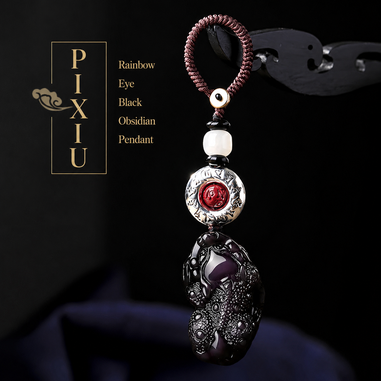 Wealth Arrives Now — Ice Obsidian Pixiu Keychain