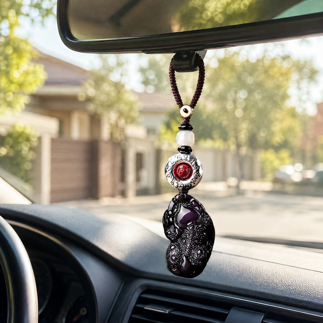 Black Obsidian Male & Female Pixiu Wealth Keychain
