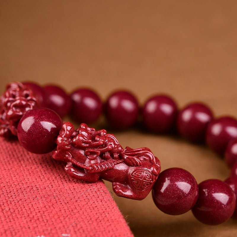 Pure Purple Sand Stone Feng Shui Pixiu Bracelet