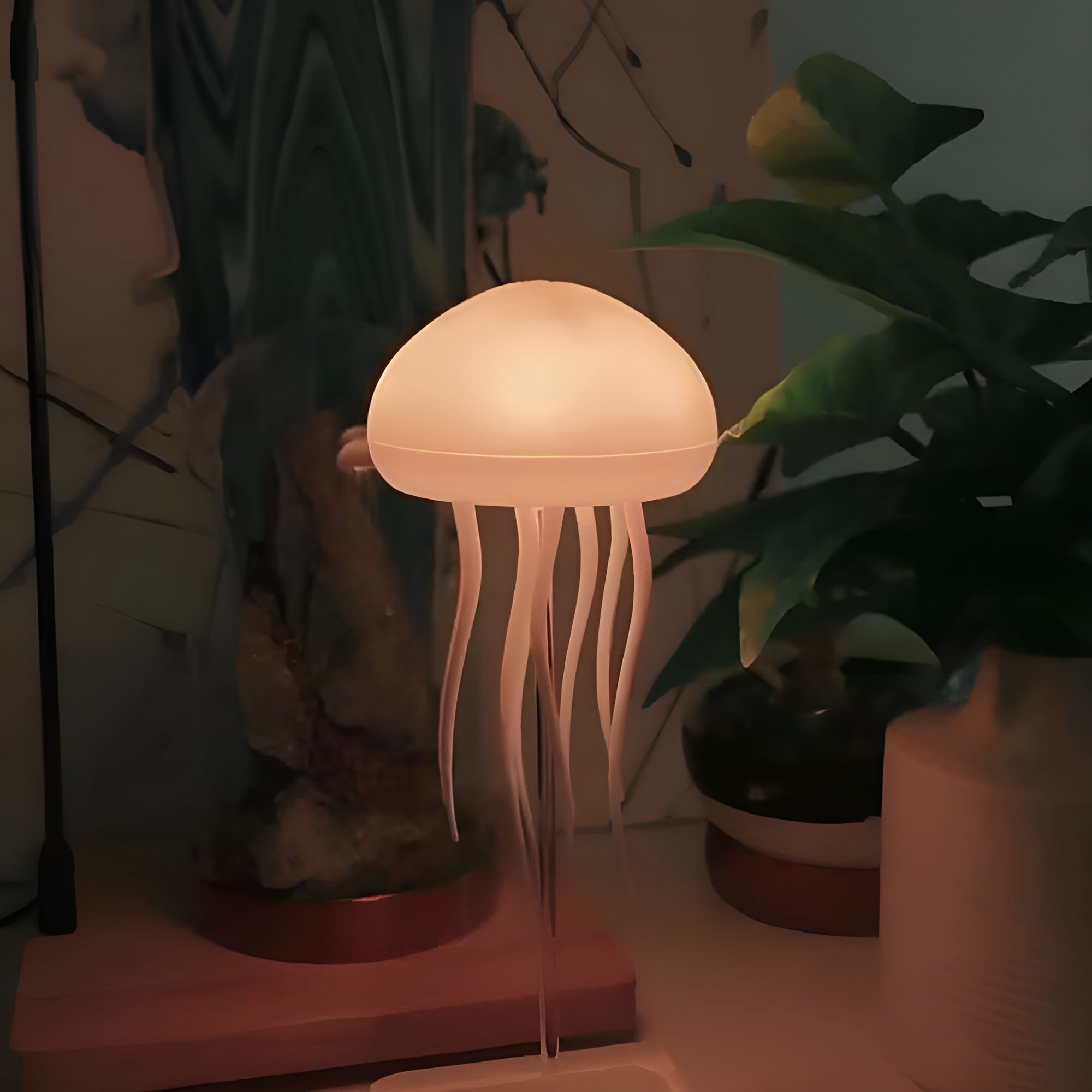 LED Jellyfish Lamp Jellyfish Night Lamp Voice Control Color Change Night Light