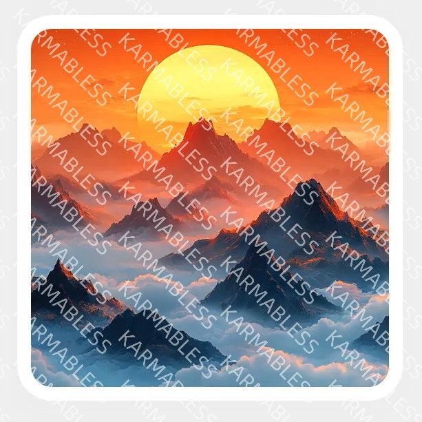 Sol Dourado Sobre Montanhas [Elementos Terra e Fogo] Foto de Perfil HD
