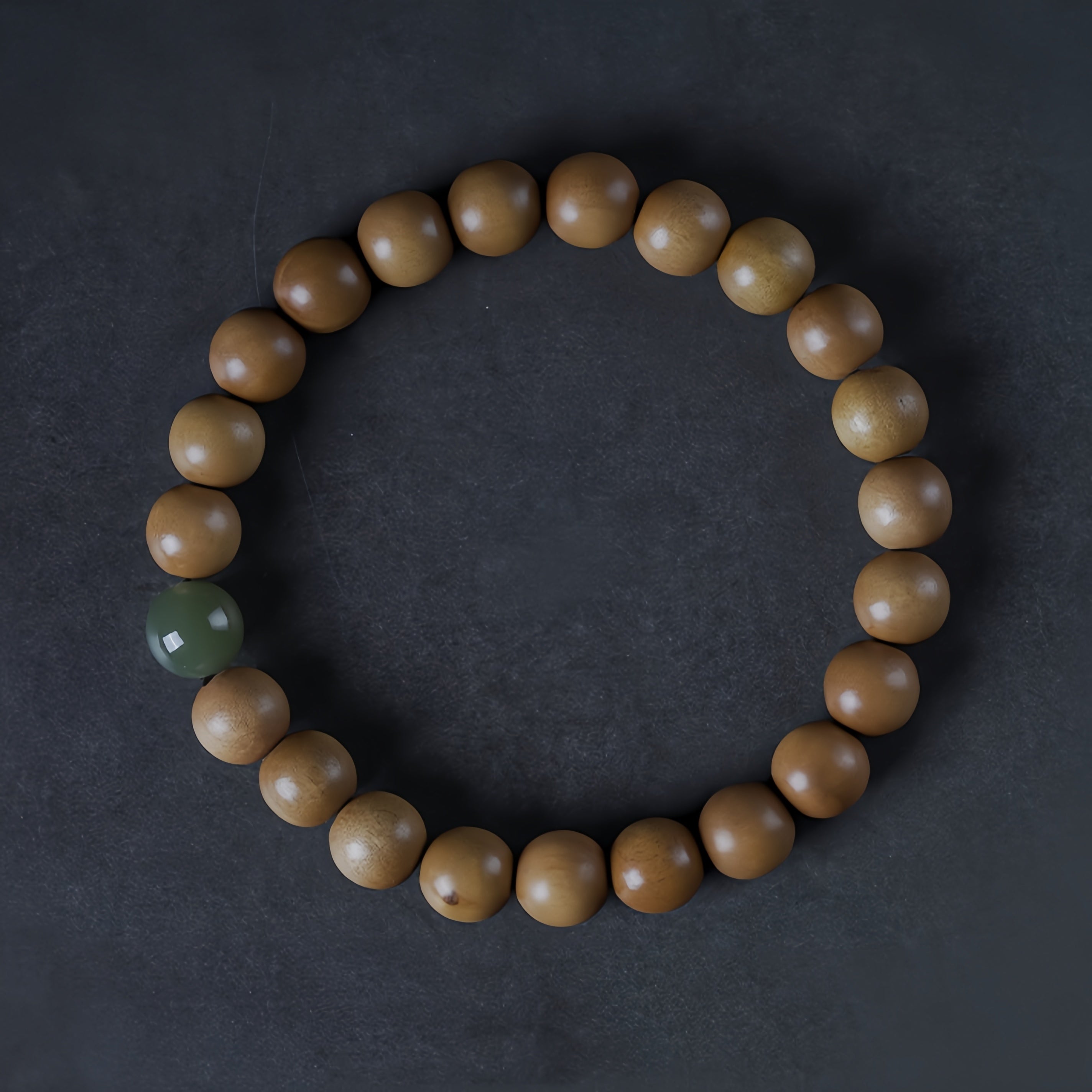 Moonlit Vein Hetian Jade Mysore Sandalwood Bracelet