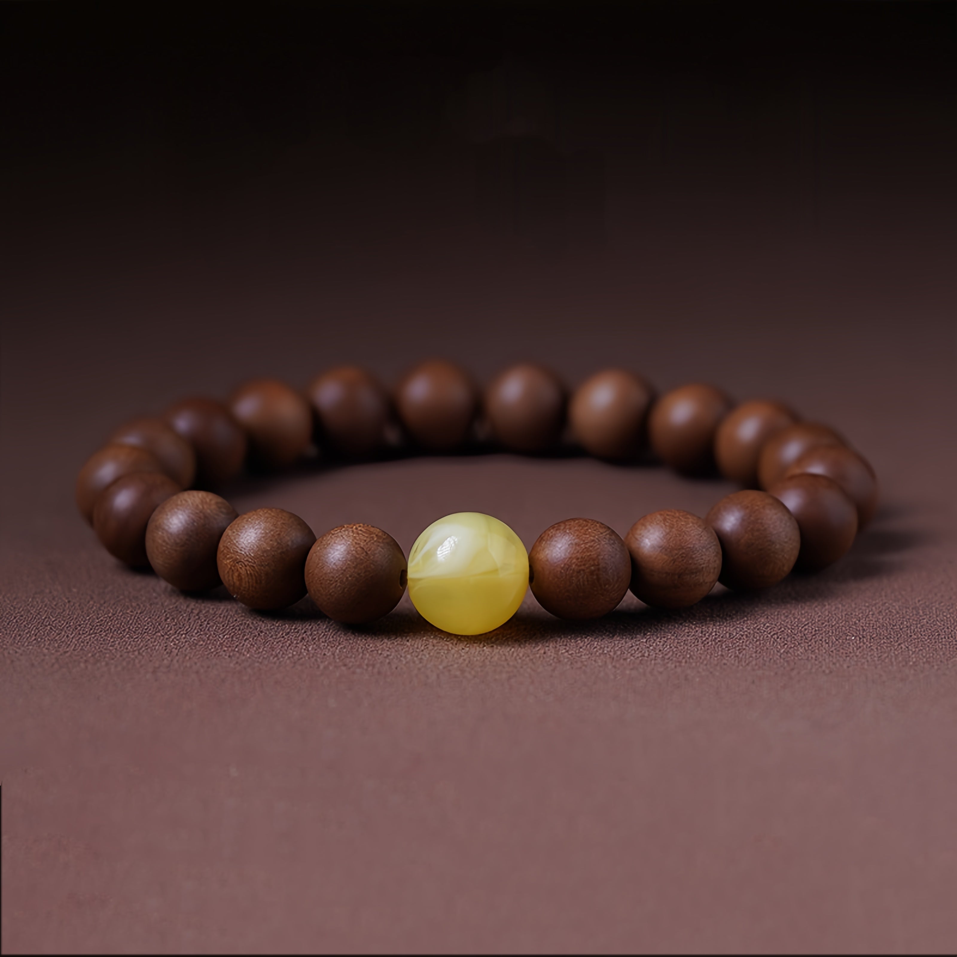 Golden Hour Amber Mysore Sandalwood Bracelet