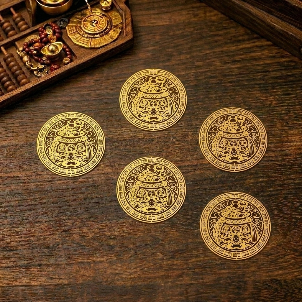 The Golden Abundance Series: Feng Shui Metal Talisman Stickers